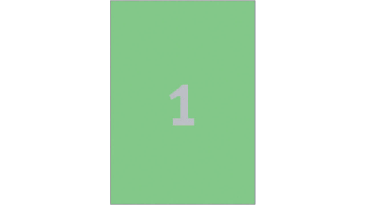 Etiket Avery 3472 210x297mm A4 groen 100 stuks