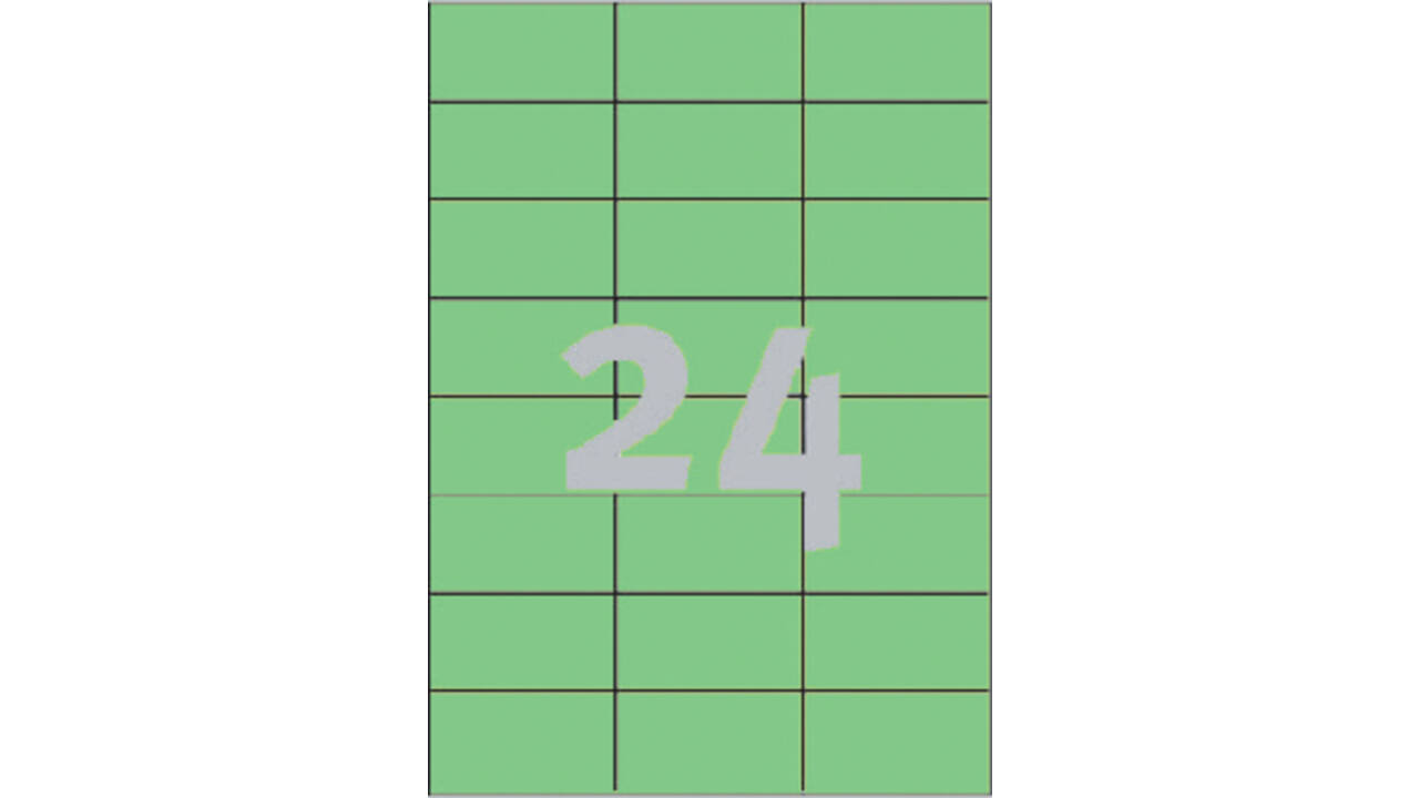 Etiket Avery 3450 70x37mm groen 2400 stuks