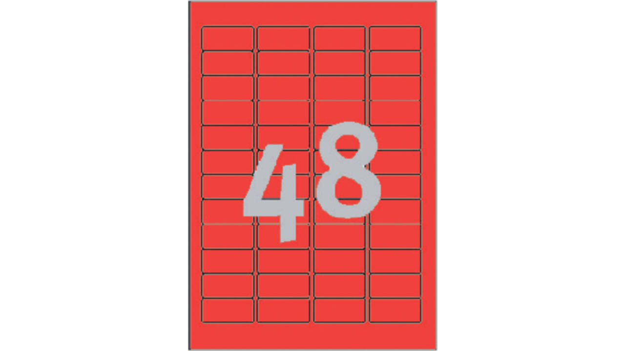 Etiket Avery L6038-20 45.7x21.2mm rood 960 stuks