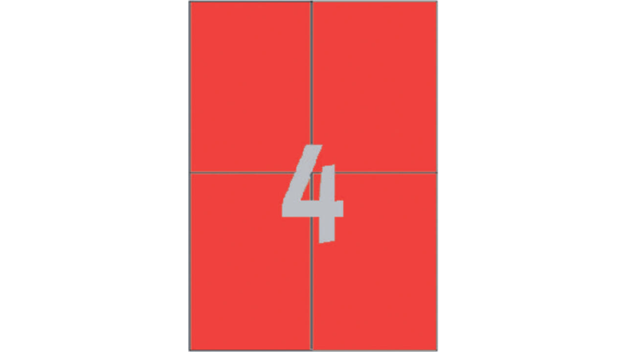 Etiket Avery 3456 105x148mm A6 rood 400 stuks