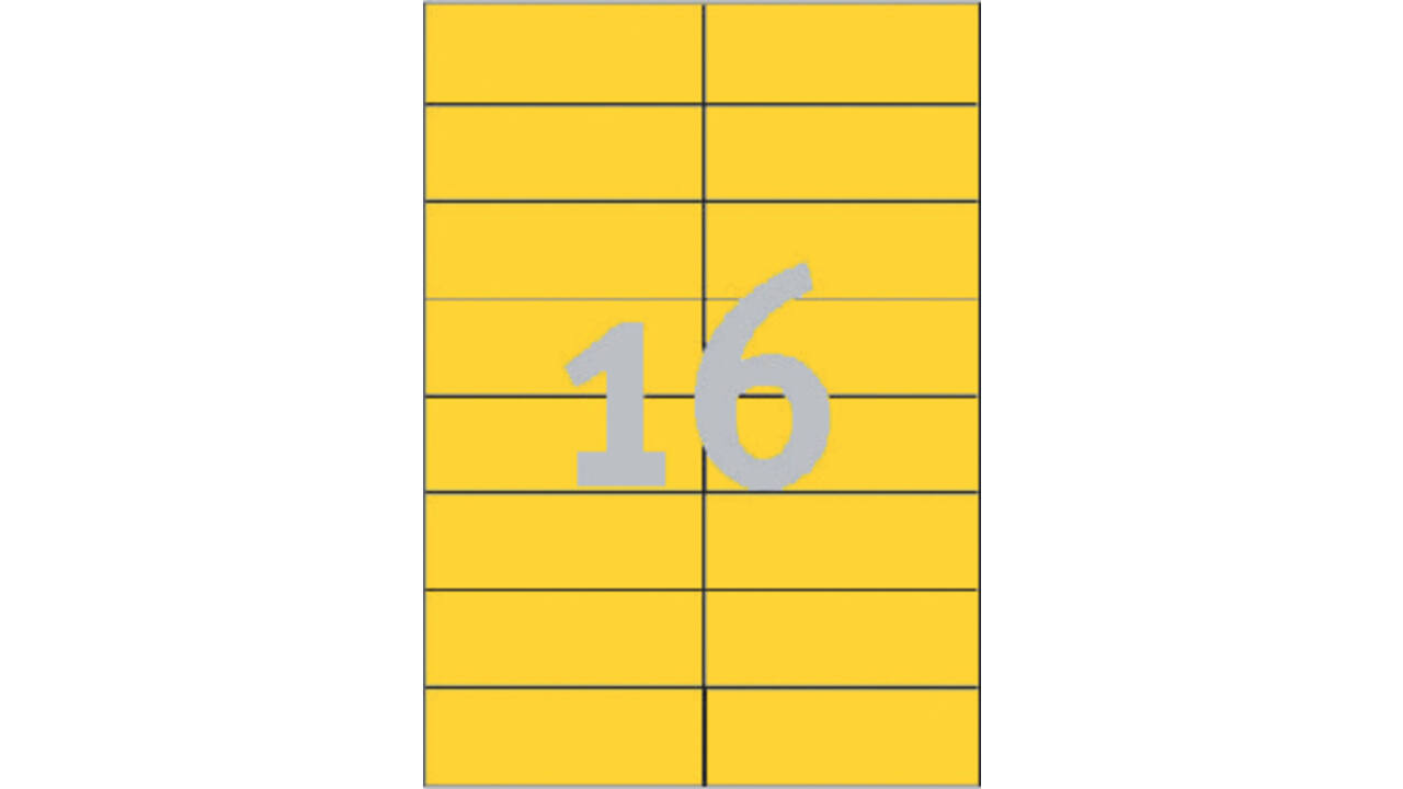 Etiket Avery 3455 105x37mm geel 1600 stuks