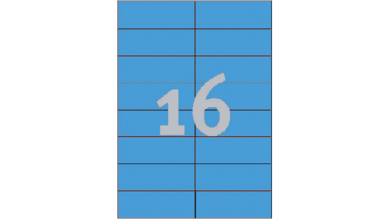 Etiket Avery 3453 105x37mm blauw 1600 stuks