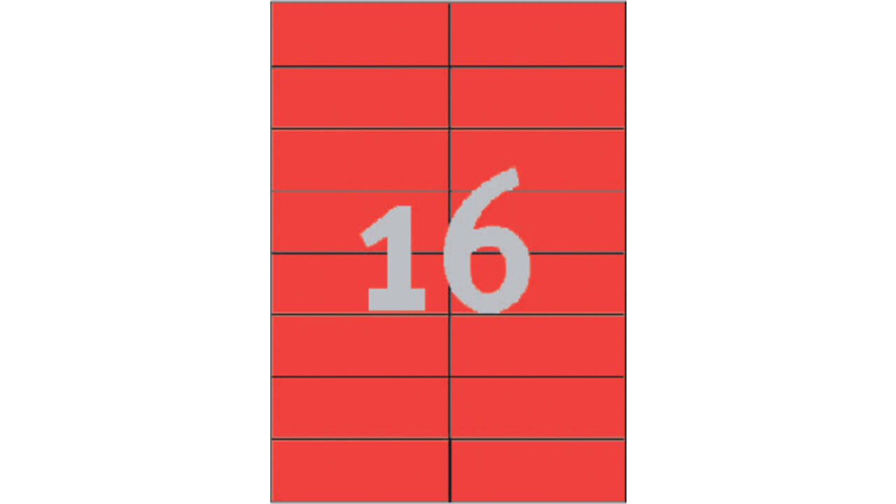 Etiket Avery 3452 105x37mm rood 1600 stuks