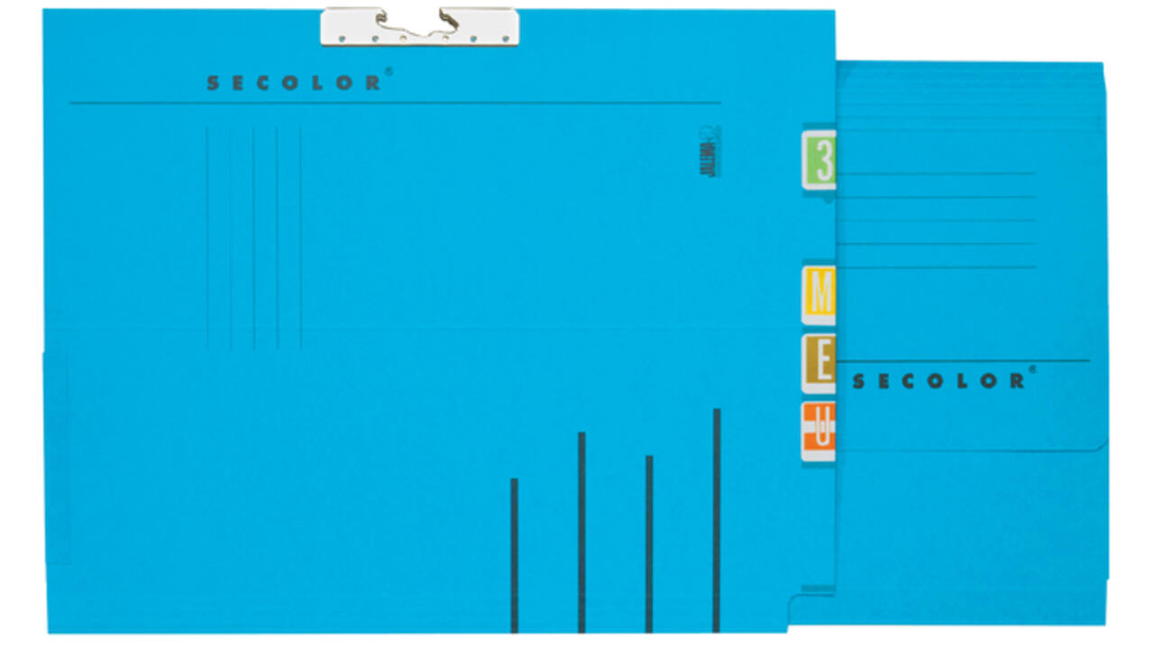 Verzamelmap Djois Secolor A4 lateraal recycled blauw