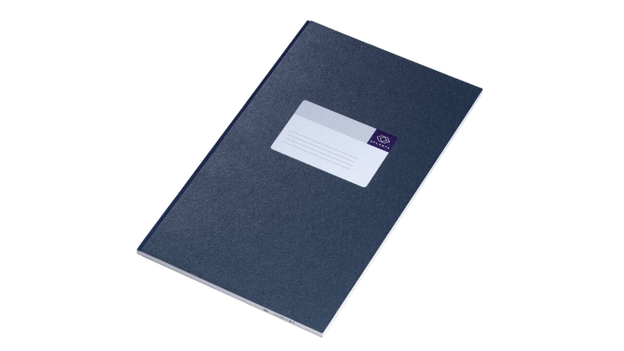 Notitieboek Djois Atlanta gelijmd 330x205mm 96 blz.blauw