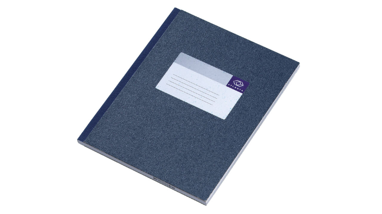 Notitieboek Djois Atlanta gelijmd 210x165mm 144blz lijn blauw