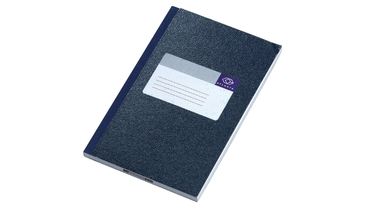 Notitieboek Djois Atlanta gelijmd 165x105mm 128blz blauw