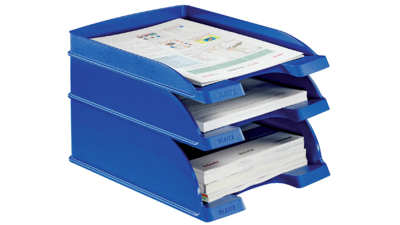 Brievenbak Leitz Plus Slim A4 blauw