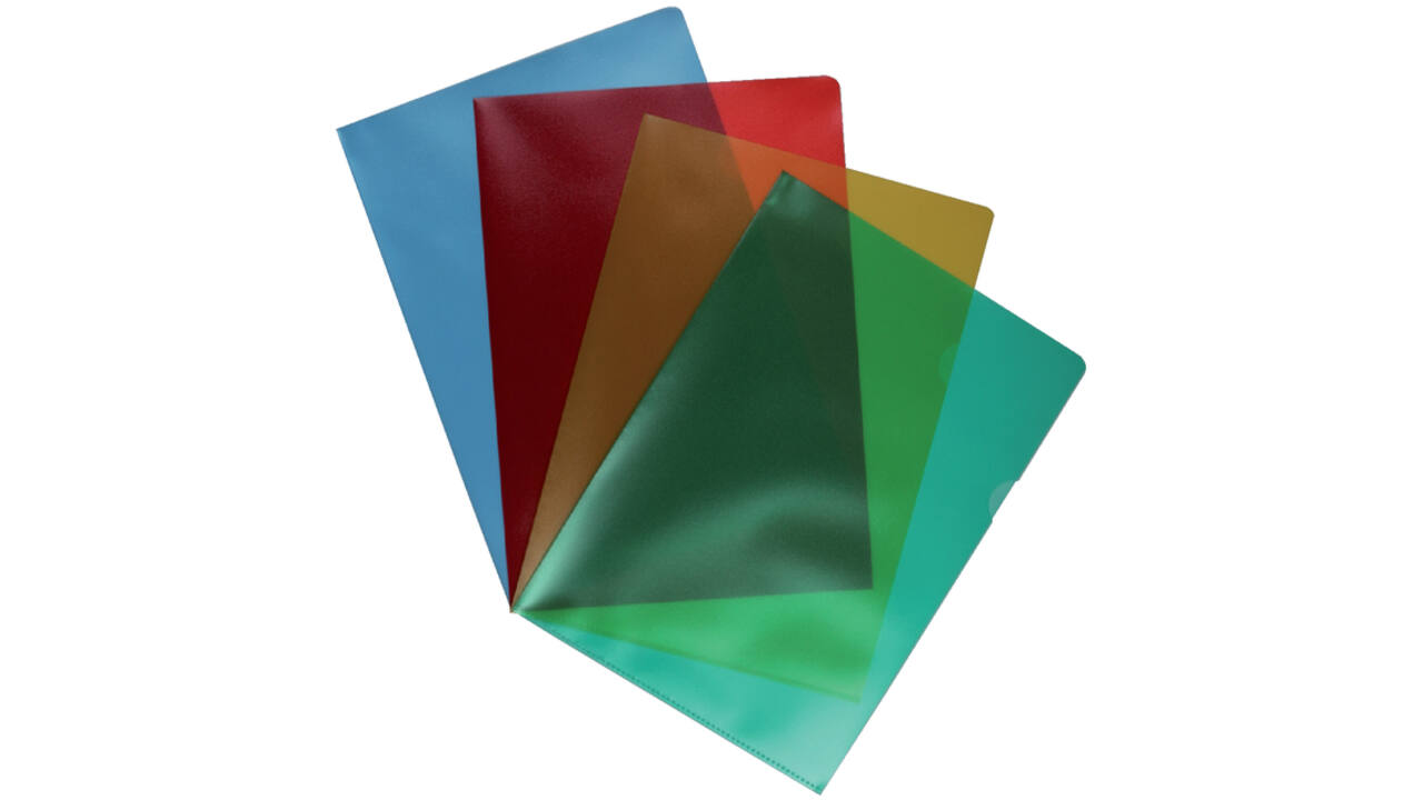 Insteekmap L-model Quantore A4 PP 0.12mm rood 25 stuks
