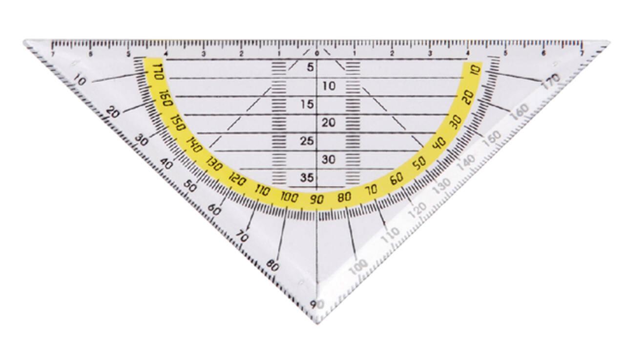 Geodriehoek Quantore 140mm transparant