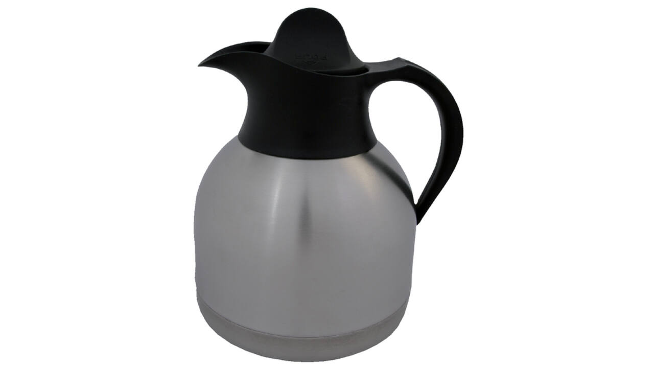 Thermoskan IEZZY koffiekan 1liter roestvrijstaal zwarte dop