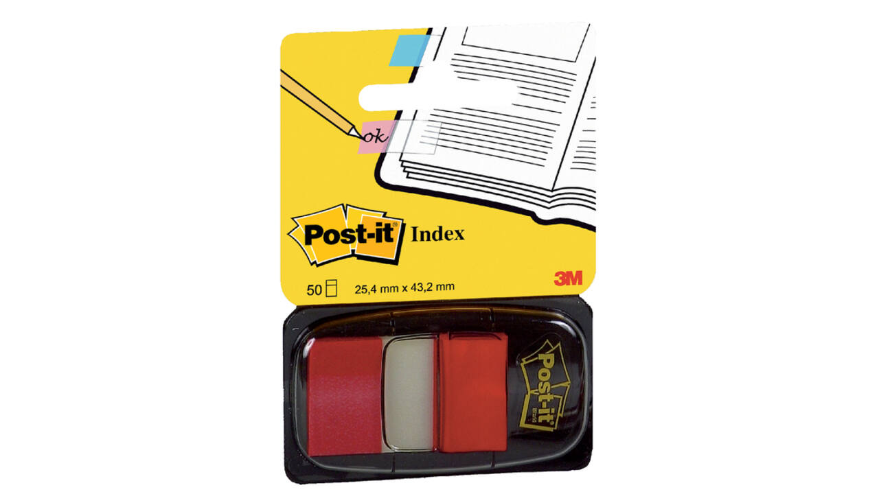 Indextabs Post-it 680 25.4x43.2mm rood 50 tabs