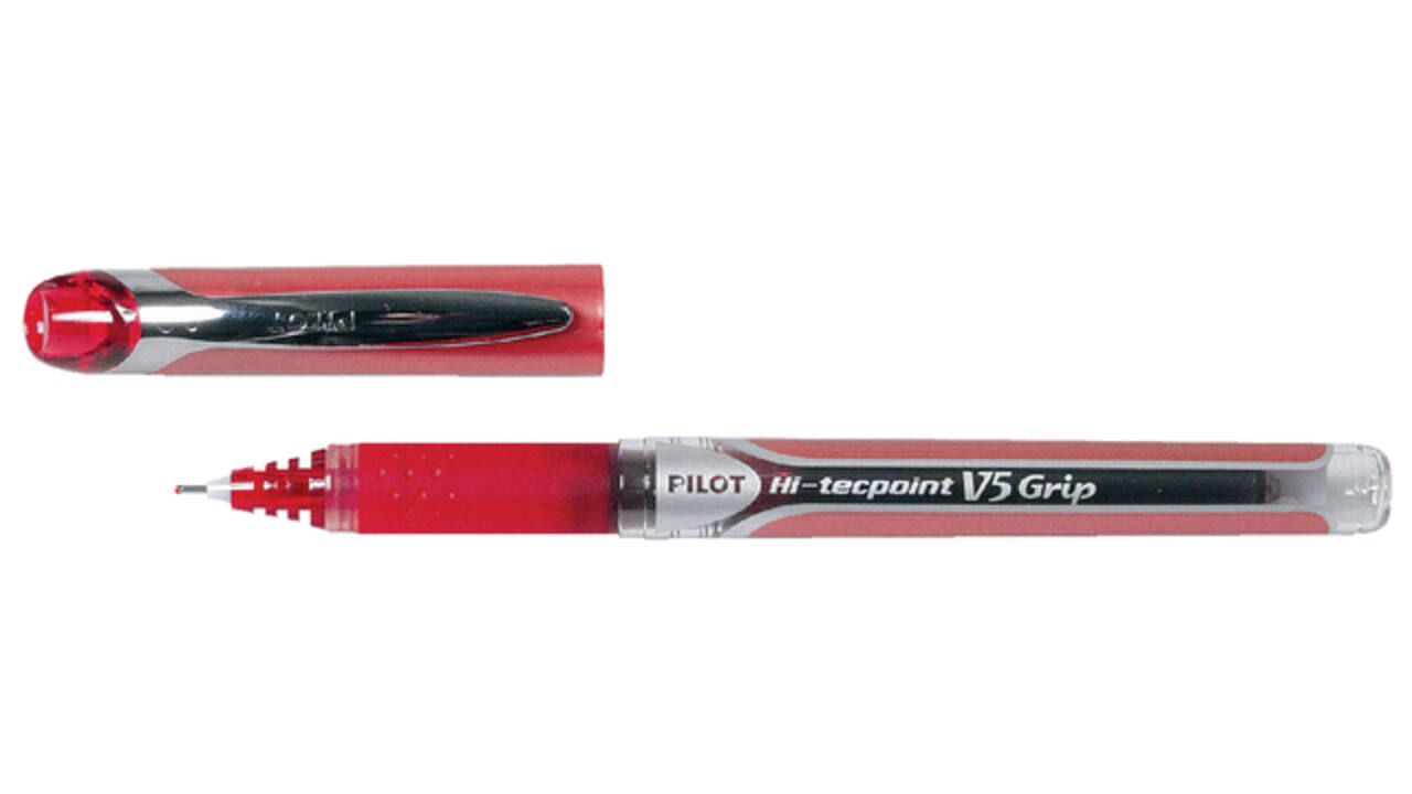 Rollerpen PILOT Hi-Tecpoint V5 Grip fijn rood
