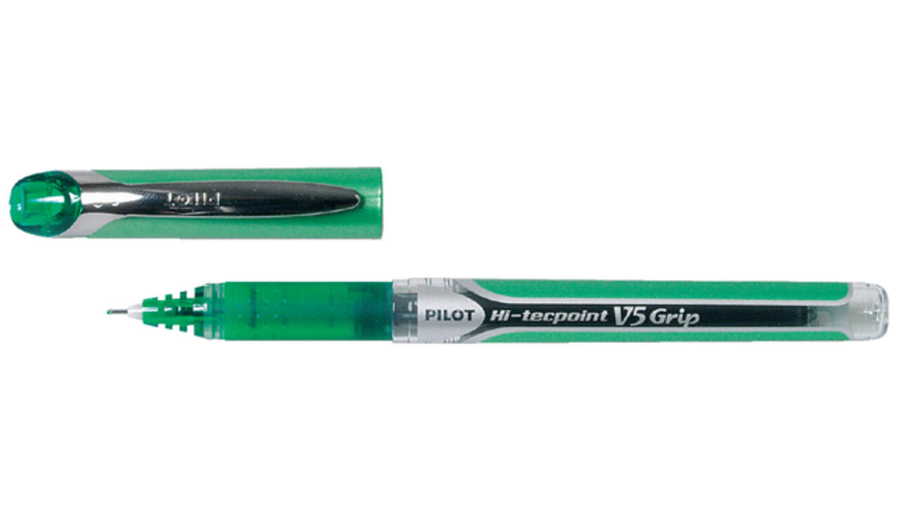 Rollerpen PILOT Hi-Tecpoint V5 Grip fijn groen