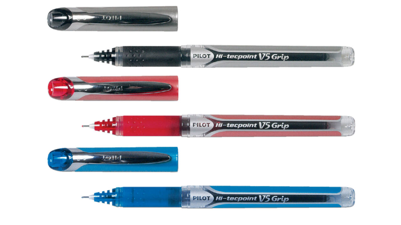 Rollerpen PILOT Hi-Tecpoint V5 Grip fijn blauw