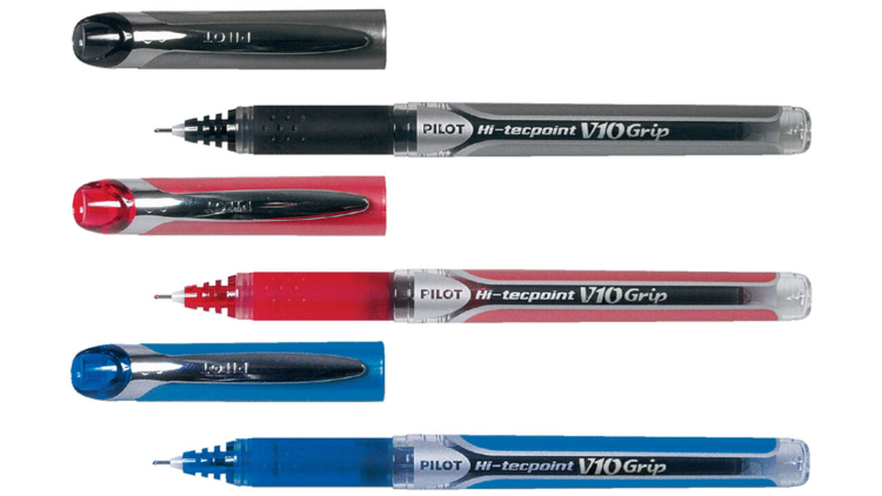 Rollerpen PILOT Hi-Tecpoint Grip V10 breed blauw