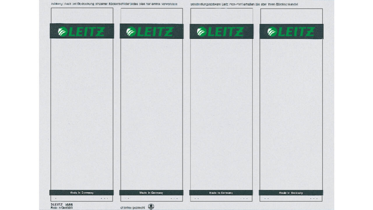 Rugetiket Leitz breed/kort 62x192mm zelfklevend wit 100 stuks