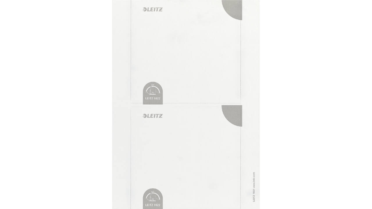 Rug-insteekkaart Leitz breed 56x190mm wit 100 stuks