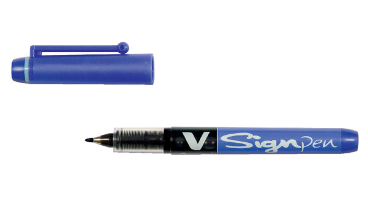 Fineliner PILOT V Signpen fijn blauw