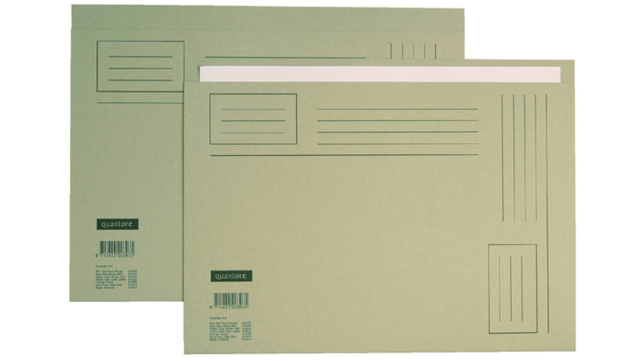 Vouwmap Quantore Folio ongelijke zijde 230gr grijs