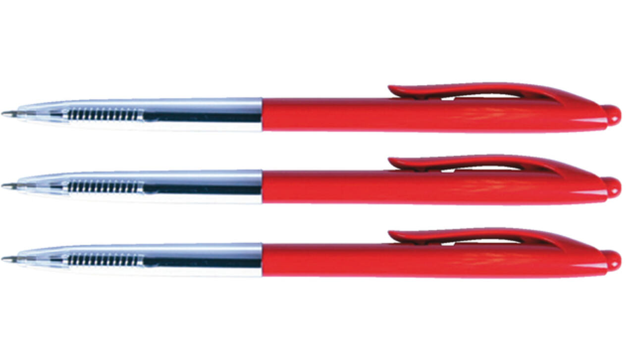 Balpen Quantore drukknop rood medium
