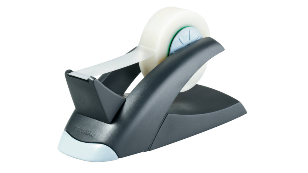 Tapehouder Vegas met taperol 19mmx33m zwart/grijs