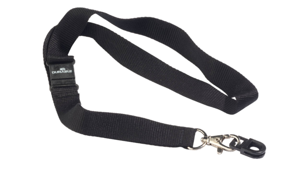 Textielkoord Durable 8187 met card fix zwart