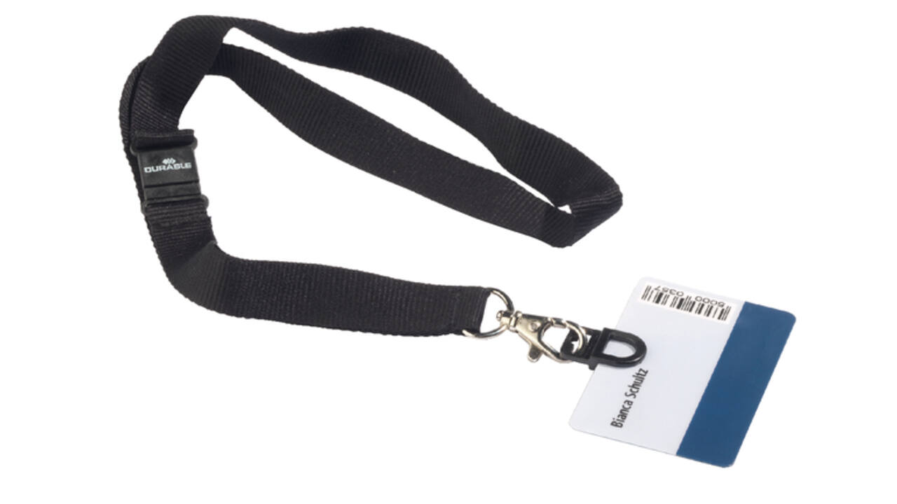 Textielkoord Durable 8187 met card fix zwart