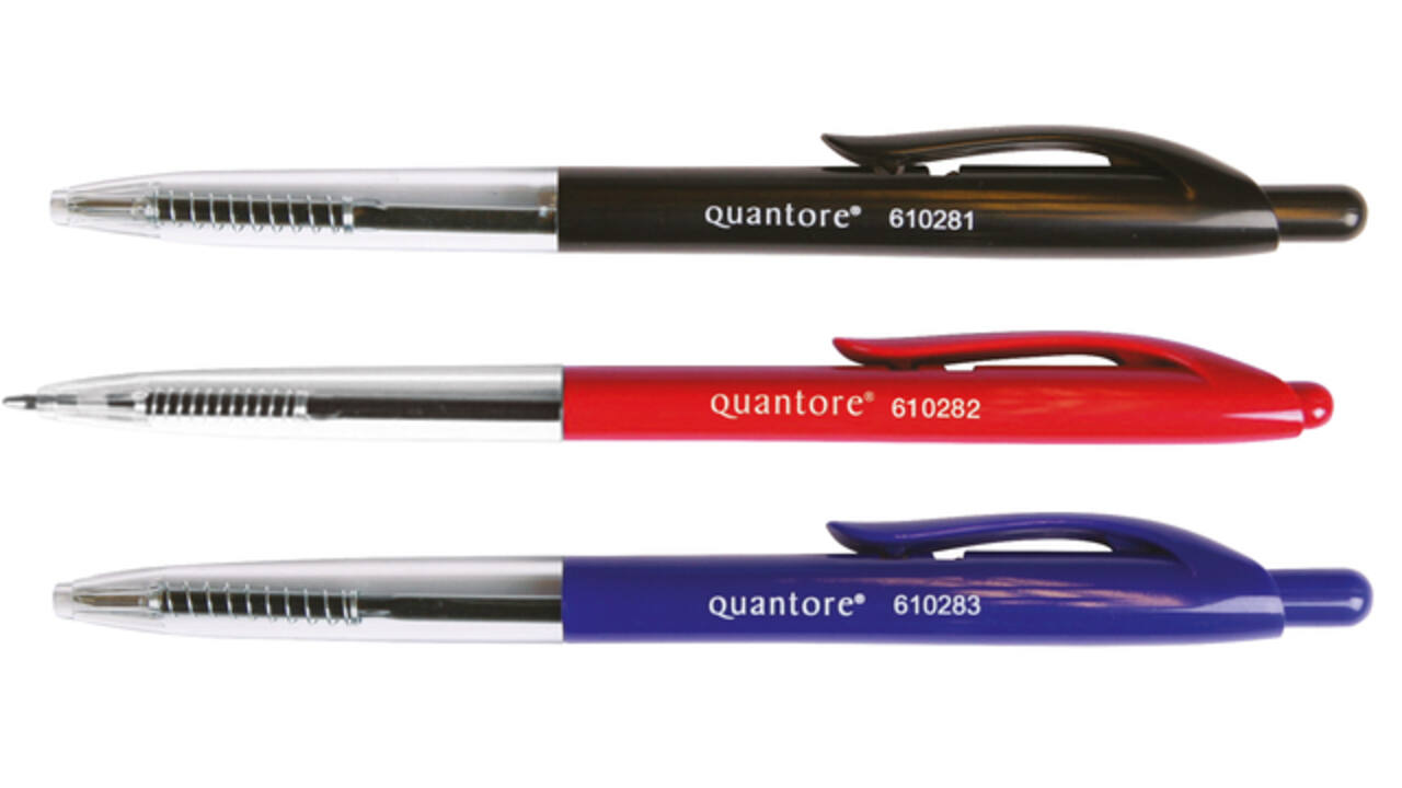 Balpen Quantore drukknop rood medium
