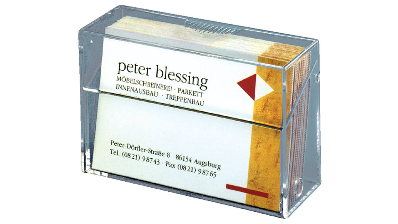 Visitekaartbox Sigel VA110 voor 100 kaarten 86x56mm acryl glashelder