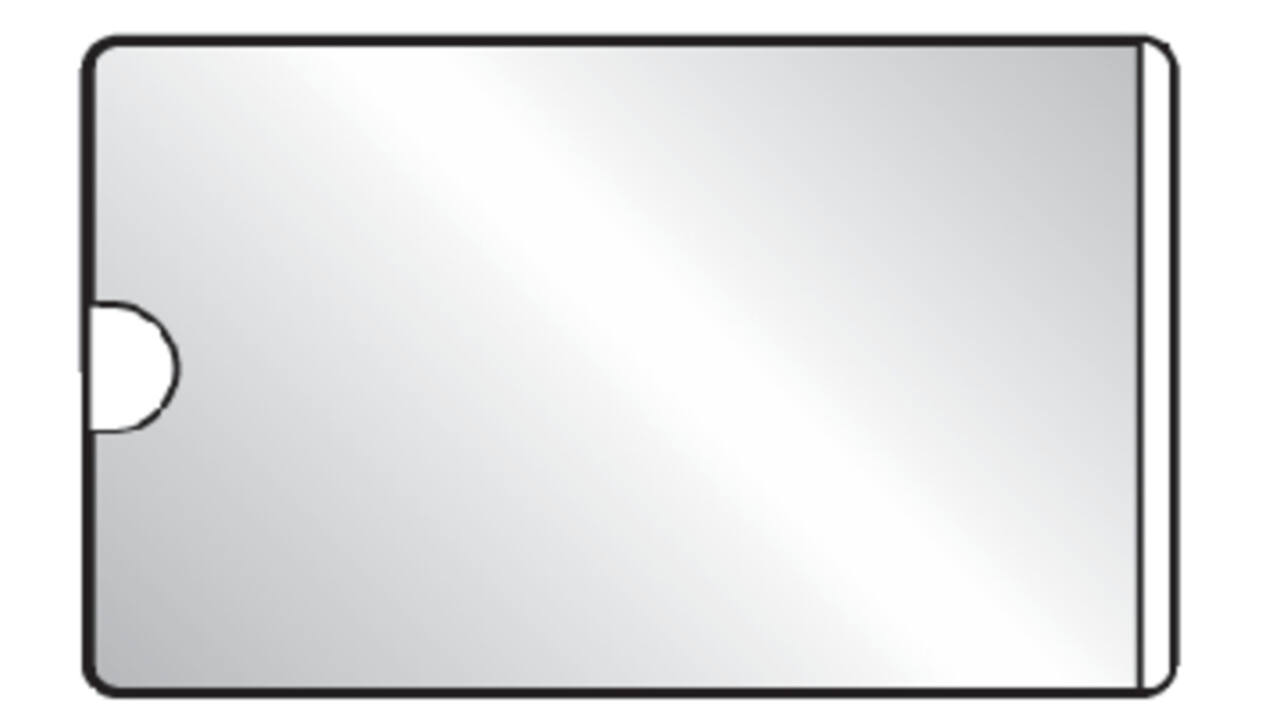 Visitekaarttas Djois 95x60mm zelfklevend korte zijde open transparant 10 stuks