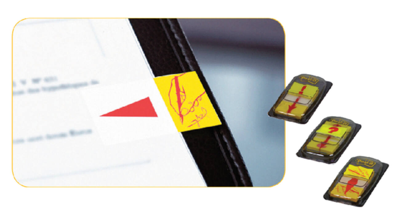 Indextabs Post-it 68031 25,4x43.2mm " hier ondertekenen" geel