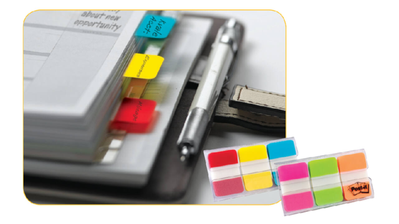 Indextabs Post-it 686RYB 25.4x38.1mm strong blauw, rood, geel 66 tabs