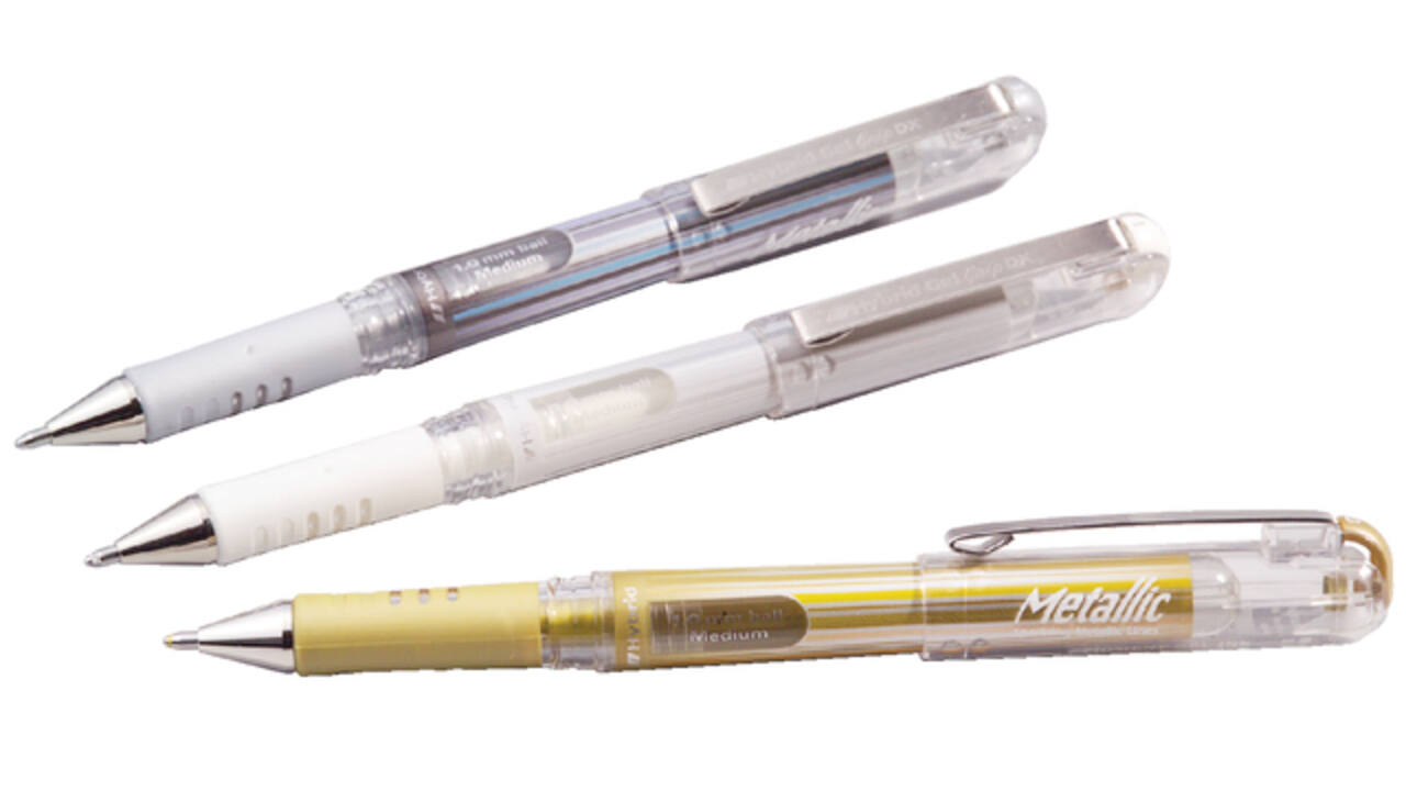 Gelschrijver Pentel K230M medium metallic goud