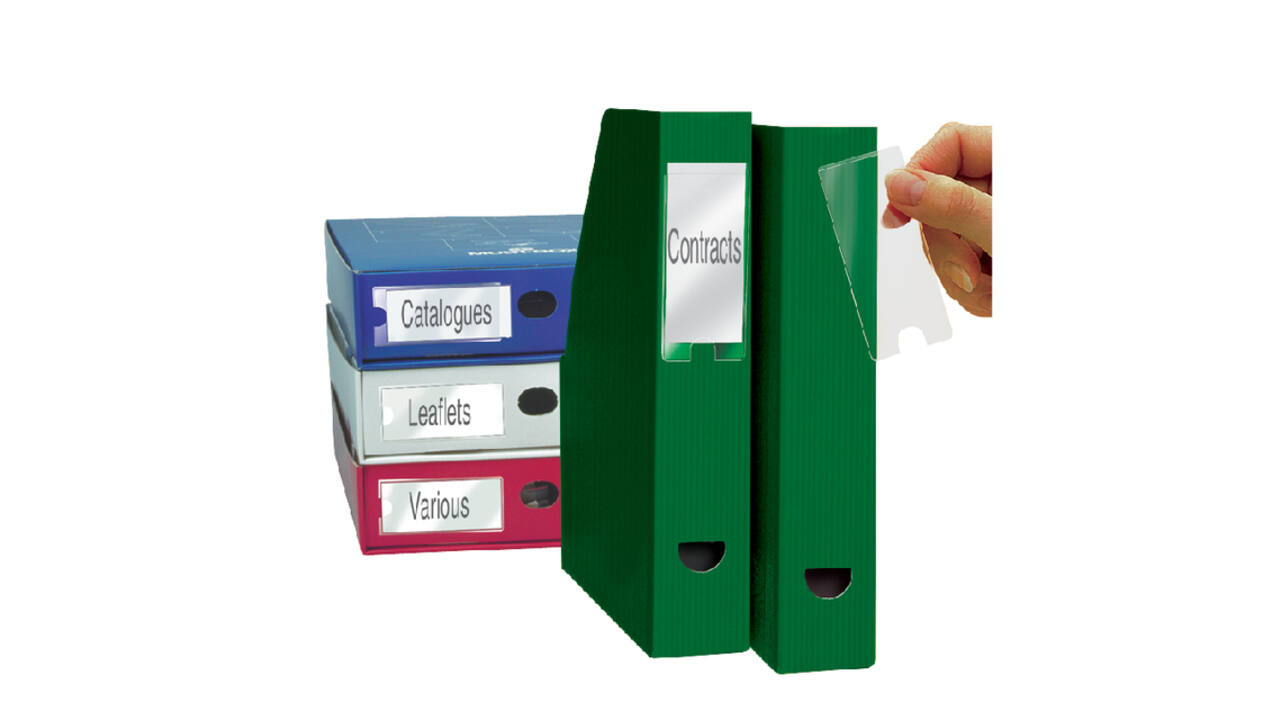 Etikethouder Djois 35x75mm zelfklevend transparant 12 stuks