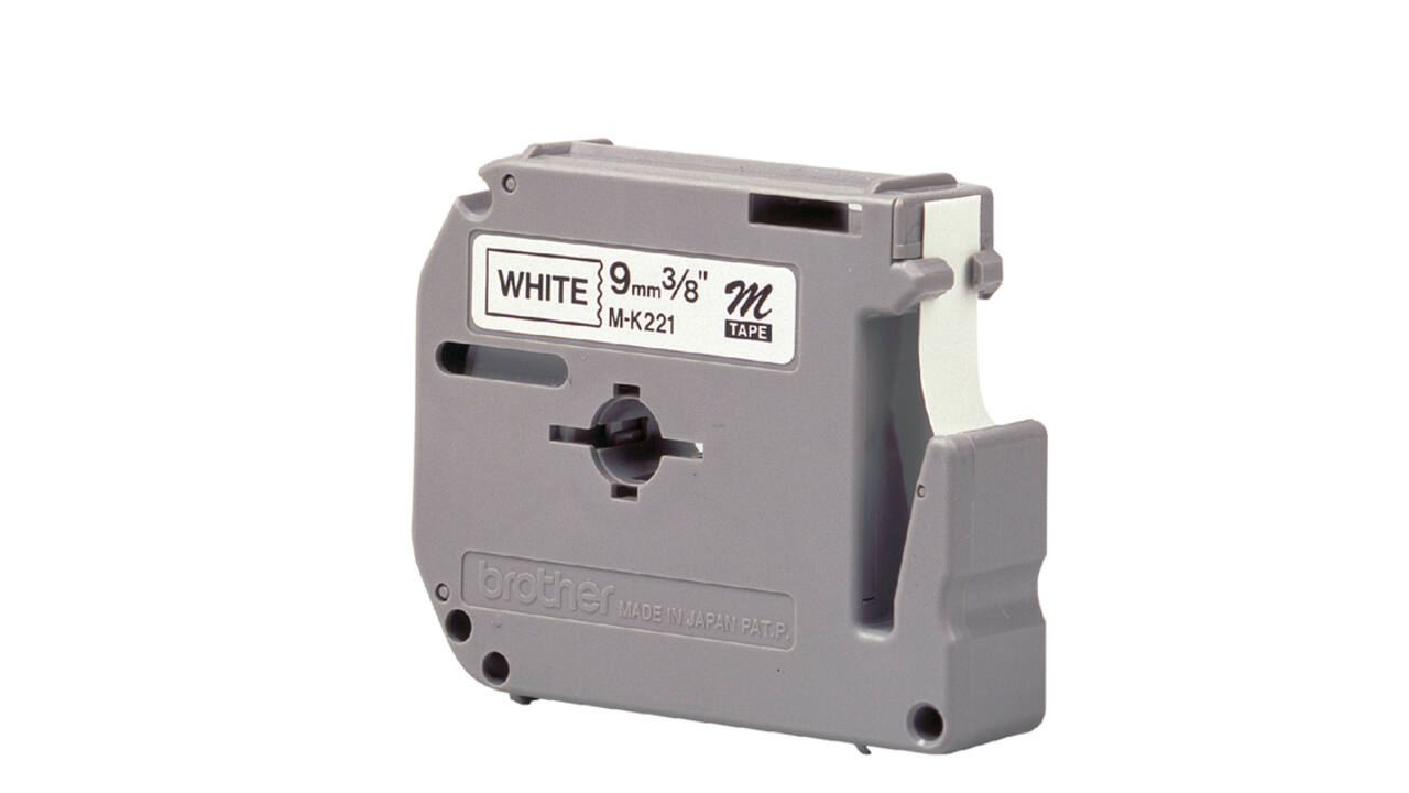 Labeltape Brother P-touch M-K221BZ ongelamineerd 9mm zwart op wit