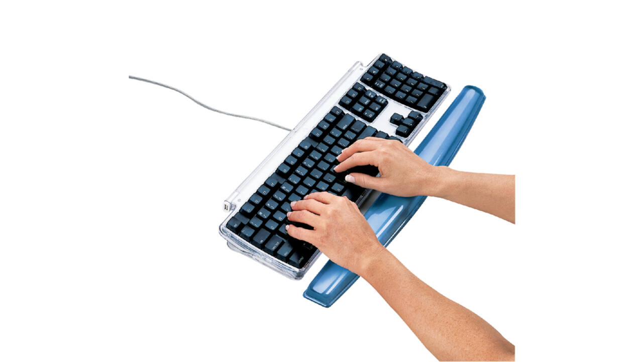 Polssteun toetsenbord Fellowes Crystals gel transparant blauw