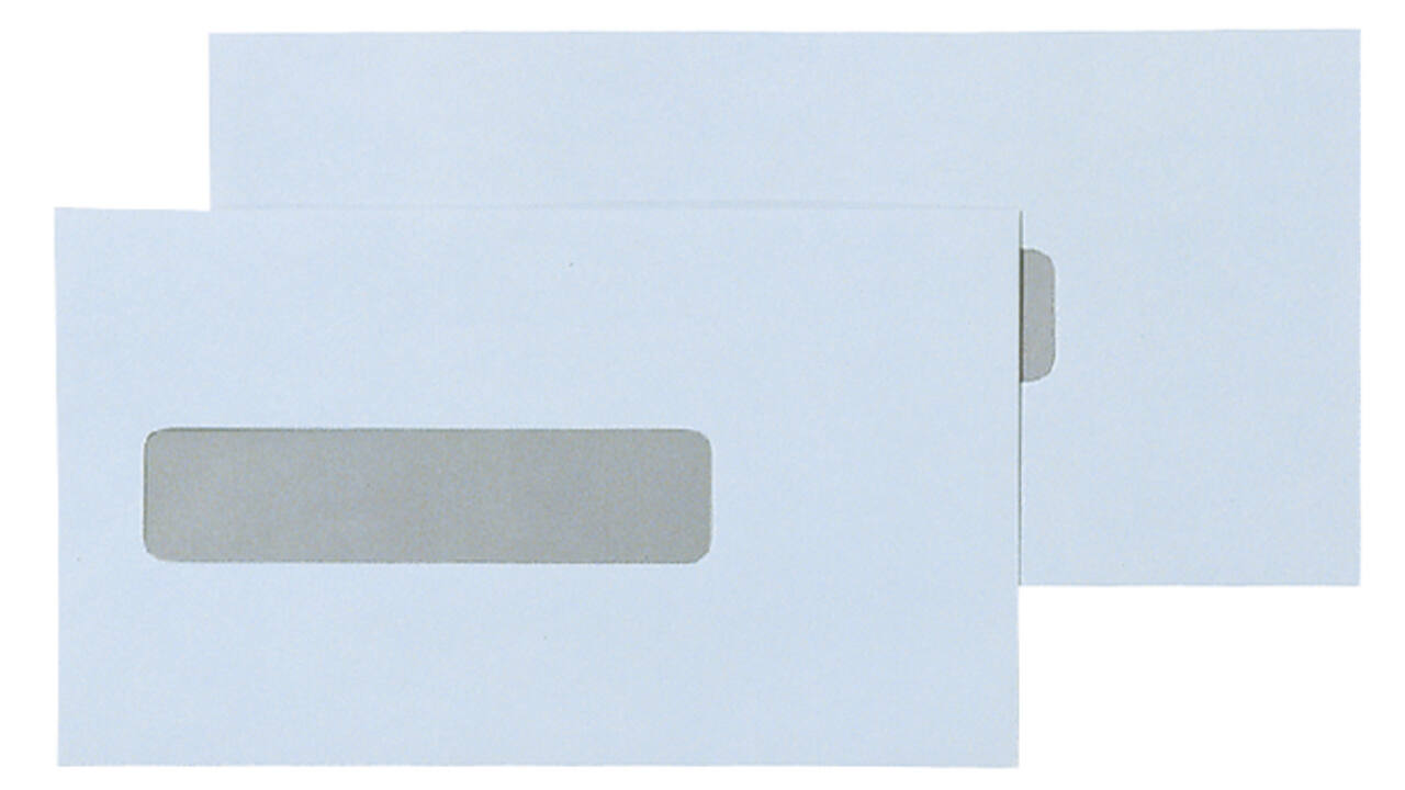 Envelop Quantore 109x224mm midden venster 25x110mm 500 stuks