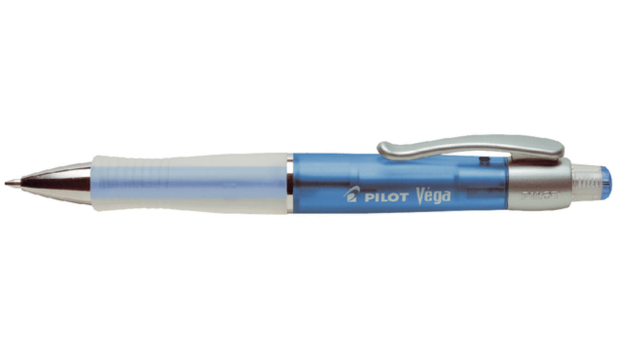 Balpen PILOT Vega medium transparant blauw