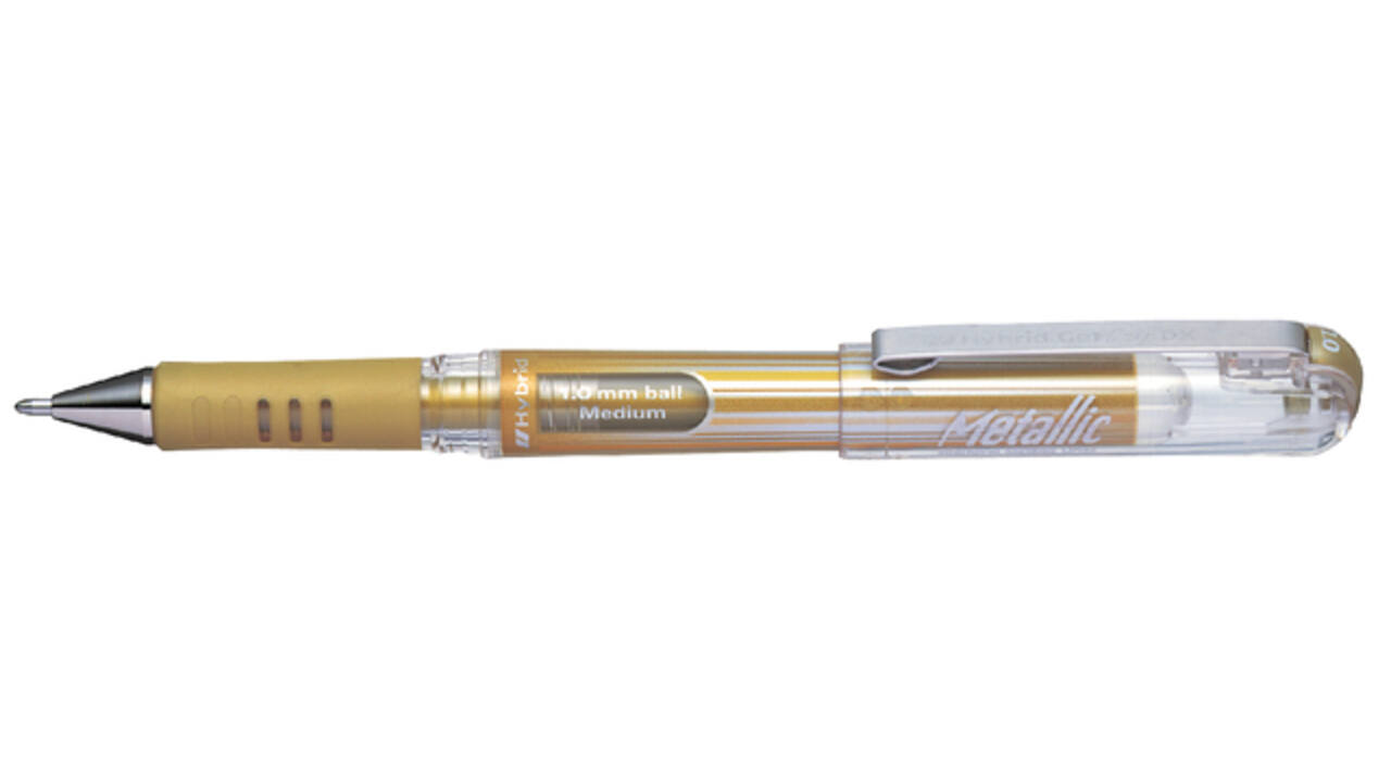 Gelschrijver Pentel K230M medium metallic goud