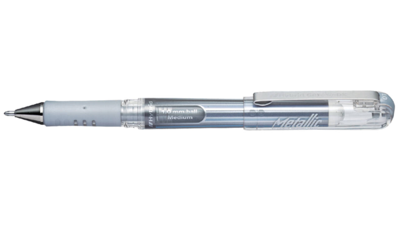 Gelschrijver Pentel K230M medium metallic zilver