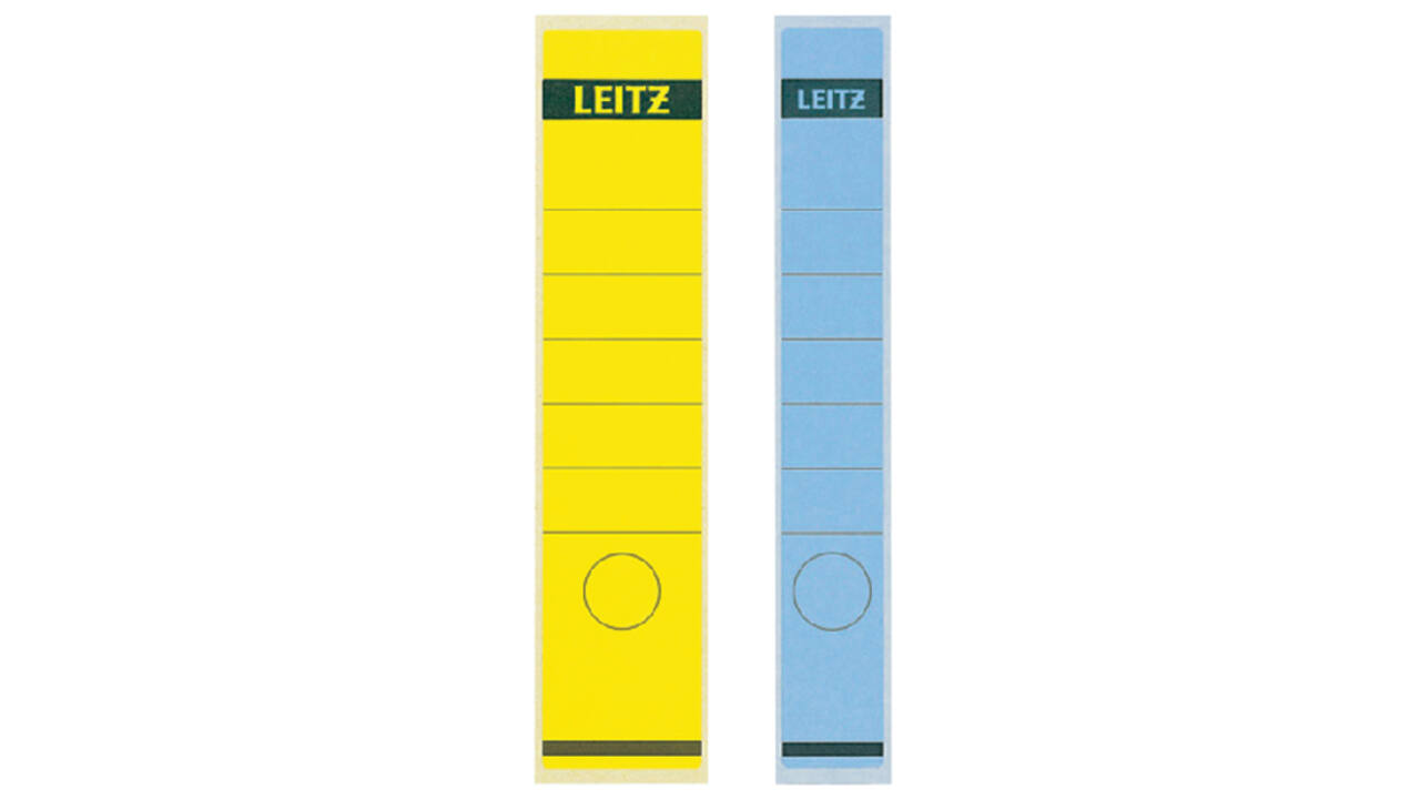 Rugetiket Leitz smal/lang 39x285mm zelfklevend wit 10 stuks