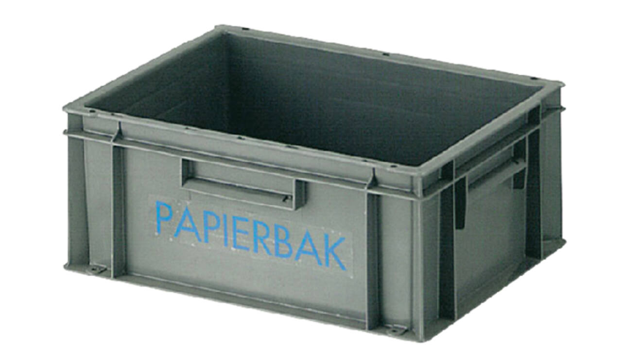 Papierverzamelbak kunststof 40x30x17.5cm grijs