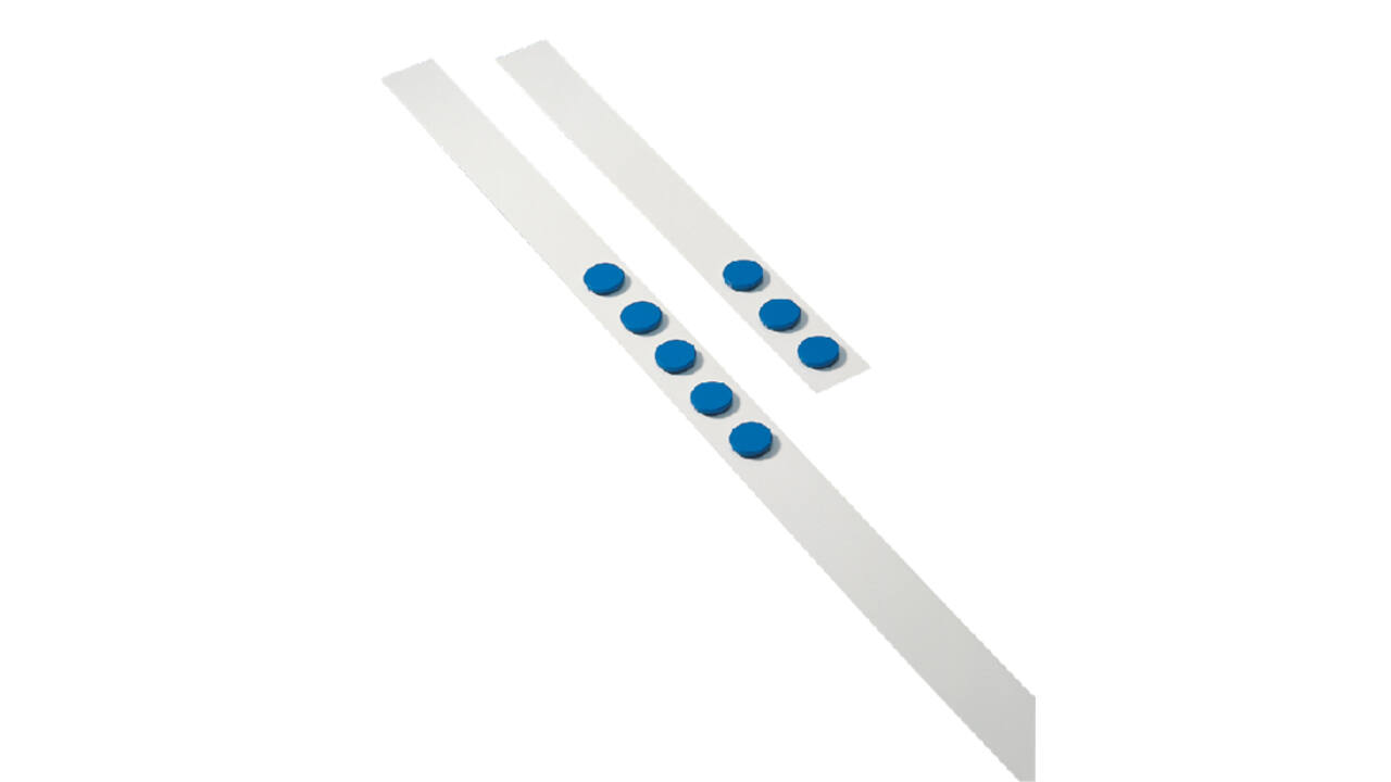Wandlijst Desq 100cm met 5 blauwe magneten van 32mm