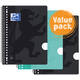 Collegeblok Oxford School A4+ lijn 23-gaats 160 pagina's 80gr voordeelpak assorti 3 stuks
