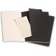 Schrift Moleskine 130x210mm blanco 160 pagina's 70gr zwart set à 3 stuks