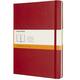 Notitieboek Moleskine XL 190x250mm lijn hard cover scarlet red