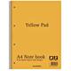 Collegeblok Aurora Yellow Pad A4 lijn 4-gaats 160 pagina's 80gr geel