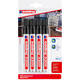 Viltstift edding 3300 schuin 1-5mm zwart blister à 4 stuks