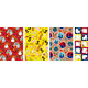 Inpakpapier Sint 200x70cm set à 3 rollen + stickervel met 10 etiketten assorti
